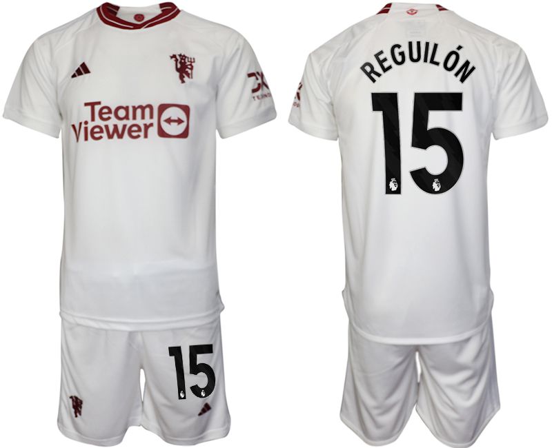 Men 2023-2024 Club Manchester United away white #15 Soccer Jersey
